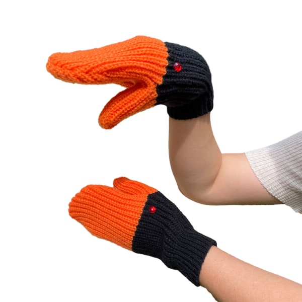 Vinter svanformade vantar Förtjusande värmande utomhushandskar för utomhusbruk inomhus Black Mixed Color