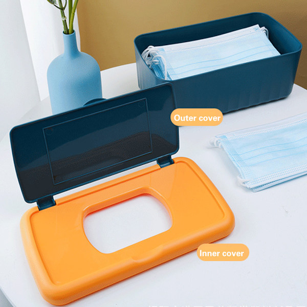 Desktop Tissue Box Hållare Modern Dammtät Enkel att använda våtservetter Dispenserhållare Medium
