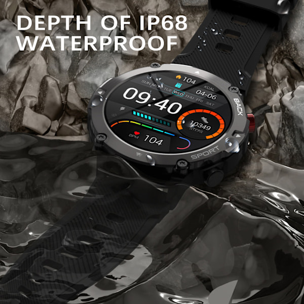 Smarta klockor för män Wireless Call Smart Fitness Watch Multifunktionspulsmätare Watch Silver Shell