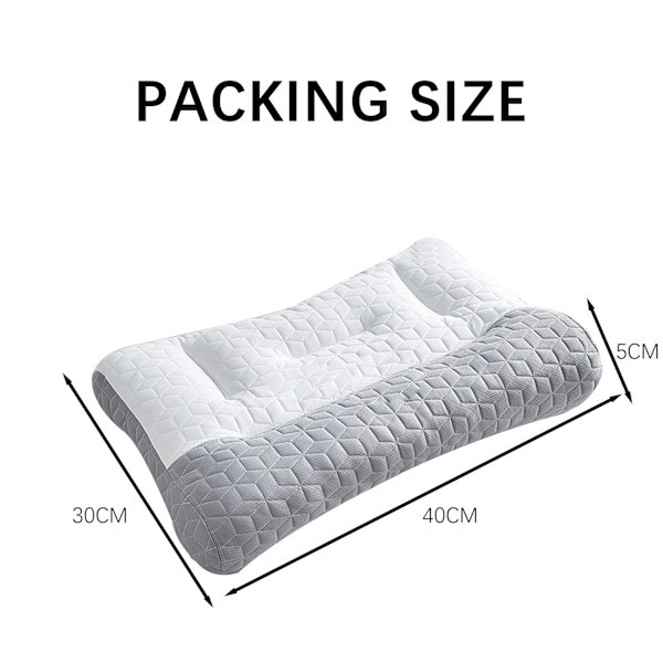 Ortopedisk kudde för djup sömn, andningsbar, bekväm, ergonomisk kudde för smärtlindring i axlar och nacke White 1pcs