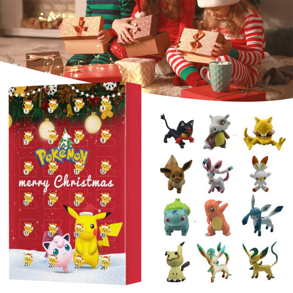 24-dagars figurer Jul adventskalenderlåda Snygga leksaker Holiday Countdown Box För pojkar Flickor Vänner Atrovirens