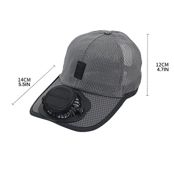 Solar Oppladbar Lue Solcellepanel Viftehatt USB Lading Sommer Utendørs Pustende Mesh Solhatt Khaki