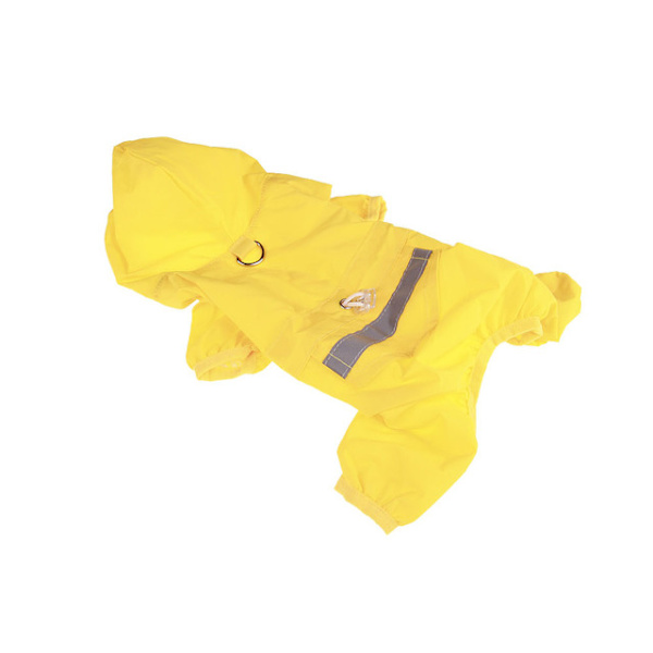 Pet Cat Hund Regnjacka Huva Reflekterande Valp Hund Regnjacka Utomhus Djurkläder Huva Vindtät Design Vattentät kappa Yellow M