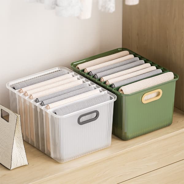 Garderob Kläder Förvaringsbox Organizer med stor kapacitet Transparent Green 8 Grid