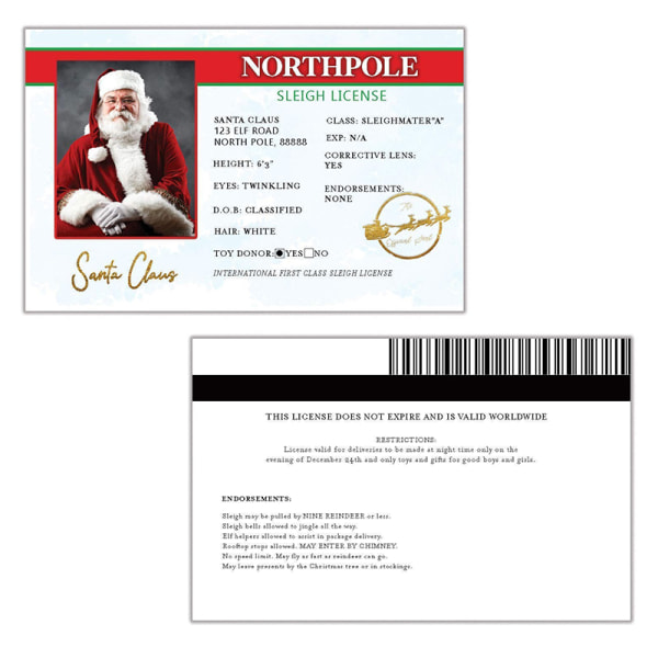Jultomten tappade körkort Intressant specialjulkort Jultomten flygkort för julprydnad 3