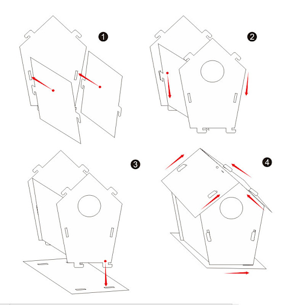 DIY Birdhouse Kit Intressant Lätt att montera Måla Trä Konst Hantverk För Barn Småbarn A