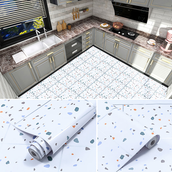Självhäftande golvplattor Vattentäta halkfria dekaler för badrum Kök Vardagsrum B 100*60*6cm