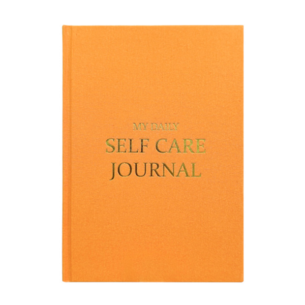 A5 Daily Self Care Journal med guldfolie Enkel stil kakel anteckningsbok present till vänner familj Orange