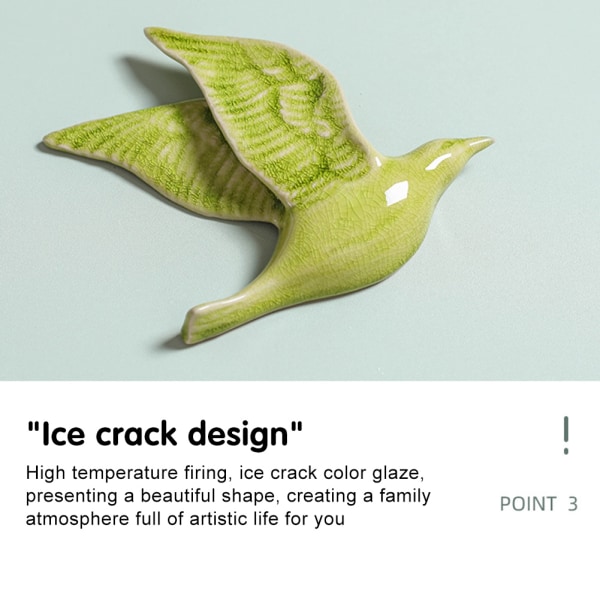3D Keramik Flygande Fåglar Väggdekor Kreativa fåglar hängande prydnad för hemmet Beige Type A