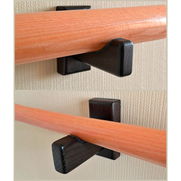 Ergonomisk basebollträställ För vägg Träställ Väggmonterad Case Horisontell vägghylla Fladdermusförvaringshylla Brown