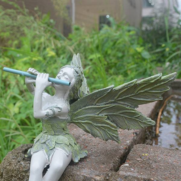Kreativa Piper Fairy Staty handmålade harts hantverk utomhus landskap prydnad Piper Zephyr