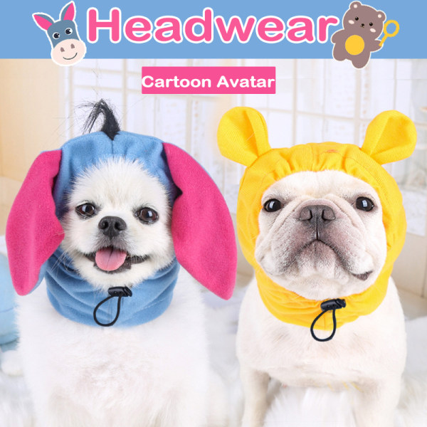 Pet Hat Varm Vindtät Söt Dress Up Cap Pet Fun Huvudbonad Cosplay Tillbehör för katthund Blue S