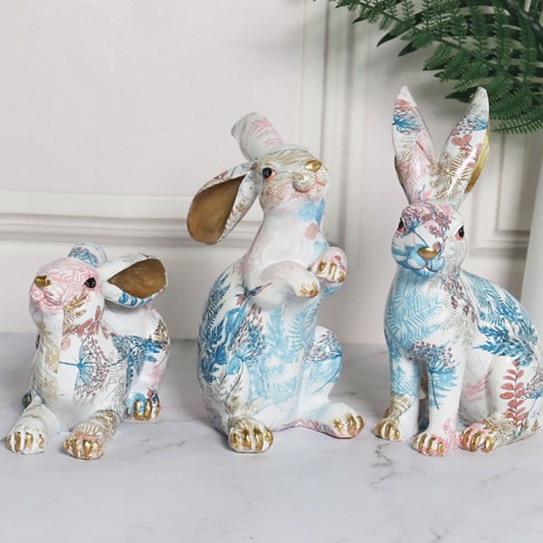 Harts Kaninfigurer Nordisk Djurprydnad Med Printed Inredning Hem Vardagsrum Inredning C