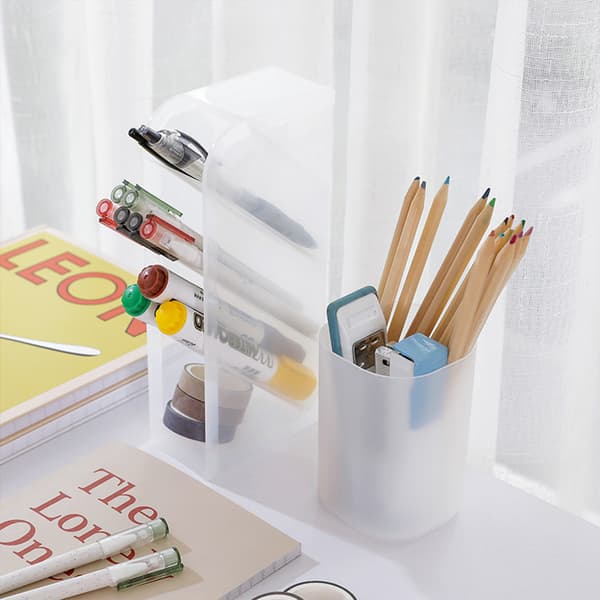 Creative Multifunktionell 4 Grid Desktop Organizer Pennhållare Smink Förvaring Låda Skola Kontorstillbehör Papper Organizer Brown