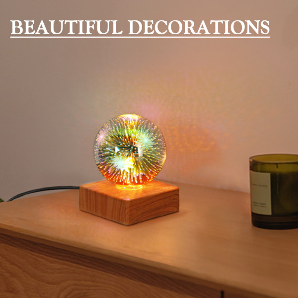 Färgglad LED Kristaller Ball Nattlampa USB Power 3D Fyrverkeri Kristaller Ball Dekorativ Lampa Lysande Led Nattljus