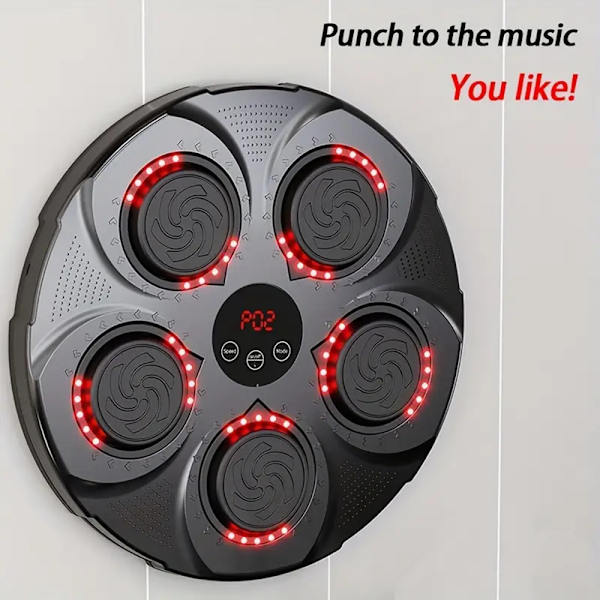 LED Music Effect Boxningsmatta Multipurpose Rapid Rebound Boxning Training Pad Fitness Utrustning Red