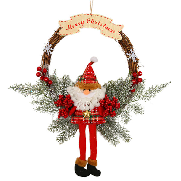 Konstgjord julkrans Färgglad vacker väggfönsterdörrkrans för ytterdörrsfestdekor Old Man L