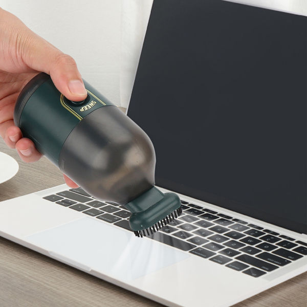 Mini Desktop Dammsugare Bärbar Stark Tangentbordsrengörare med långt munstycke för hemmet White