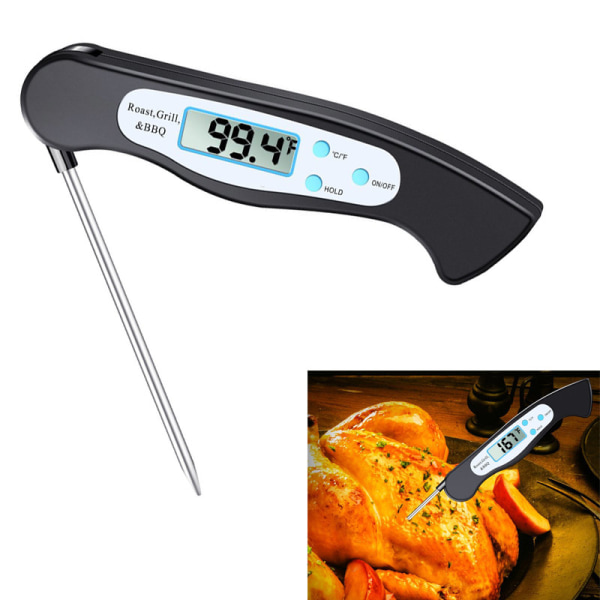 Direktläsning digital mattermometer med magnet hopfällbar sond BBQ Grill köksredskap