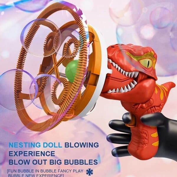 Handhållen Dinosaur Bubble Machine For Kid Batteridriven Bubble Maker För Pojkar Flickor Blue