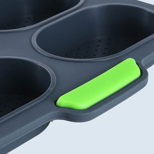 Silikonbullebrödform 8 celler mjuk nonstick franskbrödsform Perforerad limpa stenciler bricka för DIY-bakning Multicolour