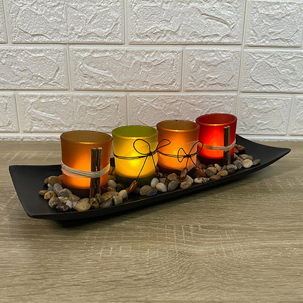 Chic Rustik stil Ljusstakar Romantisk Valentines Dekorativ För Soffa Matbord Center Dekor Black 3pcs