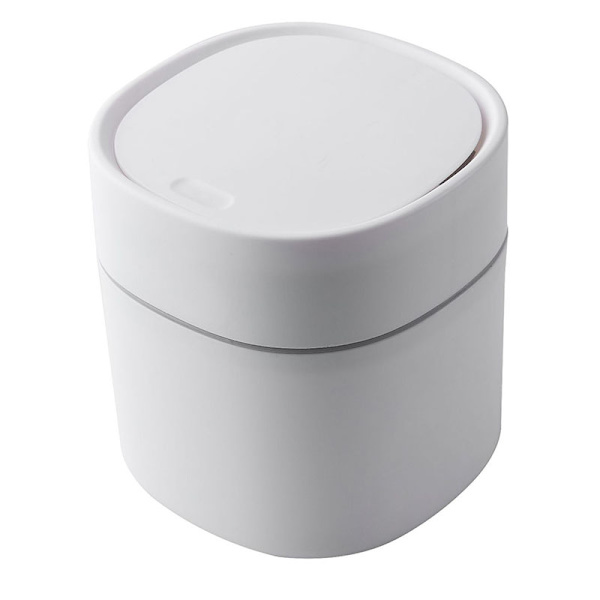 Söt mini papperskorg Simplicity Desktops Mini soptunna Hushållsrengöringsverktyg för hemmakontor White Press