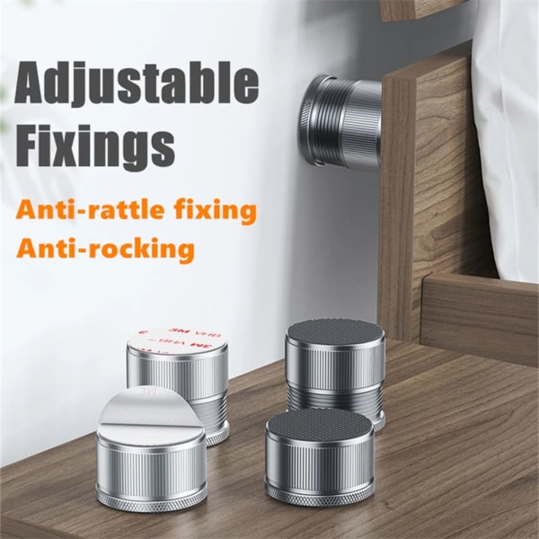 Justerbara sänghöjare Slitstark aluminiumlegering Halkfri Antivibrationsben Beslag för skrivbordsstolssoffa Gray 4PCS