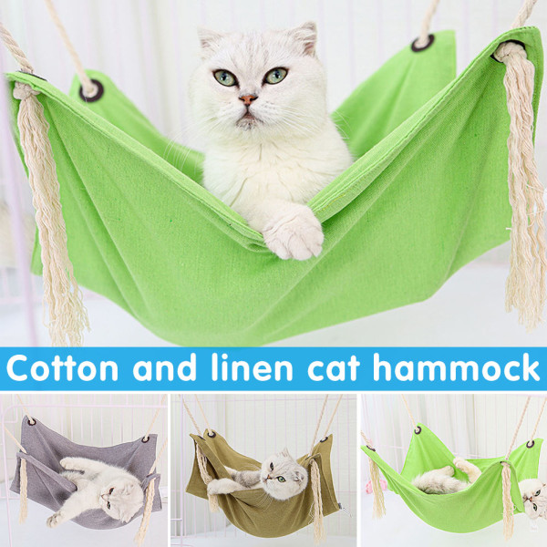 Cat Hängmatta Hängande Mjuk Andas Säng Tofs Dekor För Små Djur Yellow