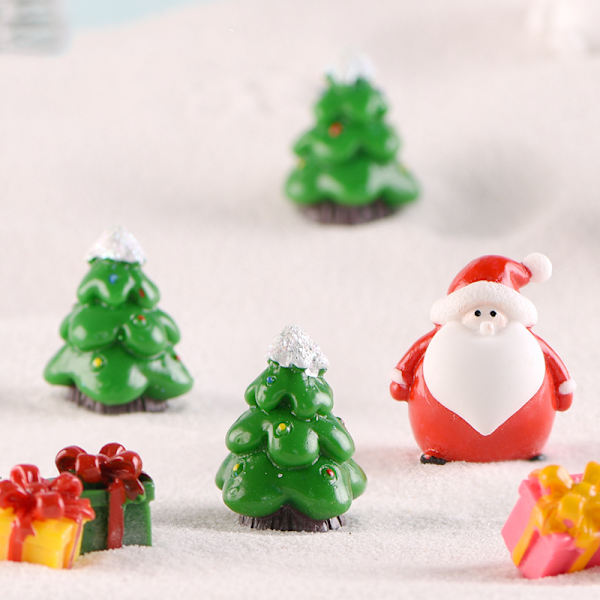 Jultema DIY Mini Miniatyrfigur Trädgårdsinredning Jultomten Snögubbe Mikrolandskap för juldekoration Knit Cap Snowman No. 3