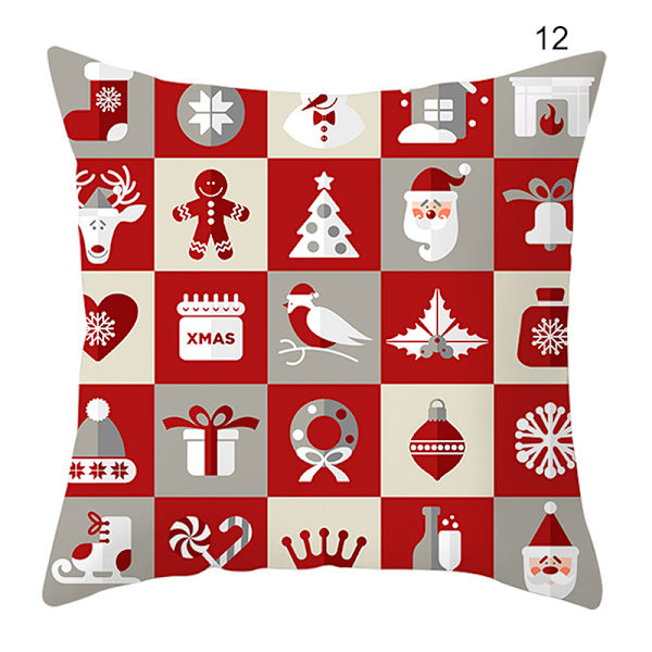 Mjukt cover Julelement Enkelsidomönster Retro Dekoration Örngott För Farmhouse Vardagsrum Bäddsoffa 12