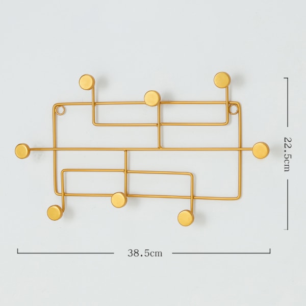 Geometrisk kreativ metallkrok multifunktionell vägghängande klädhängare krok för hem sovrumsdörren tillbaka Round Gold Large