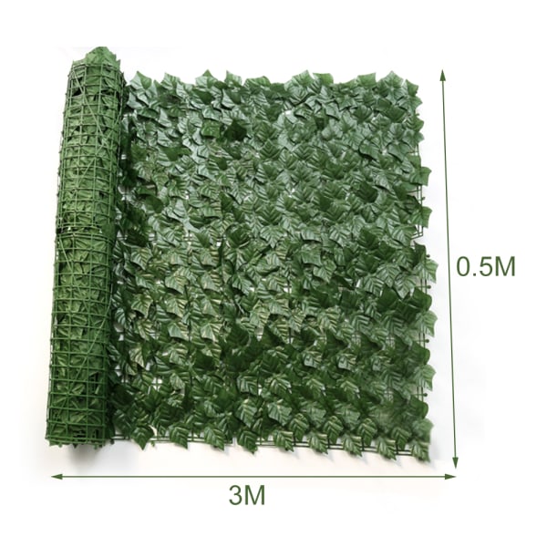 0.5M*3M Konstgjord Murgröna Blad Häck Fake Ivy Leaves Vines Konstgjorda Växter Trädgård Balkong Staket Dekoration