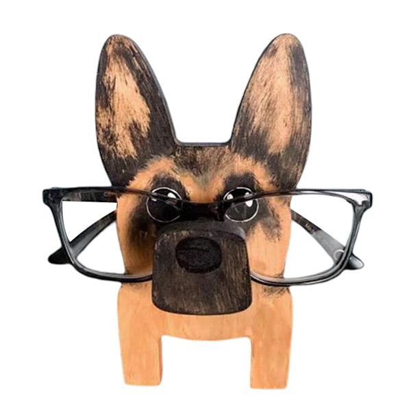 Rolig glasögonhållare, glasögonställ i trä, ställ för solglasögon, rustik dekoration Shiba Inu