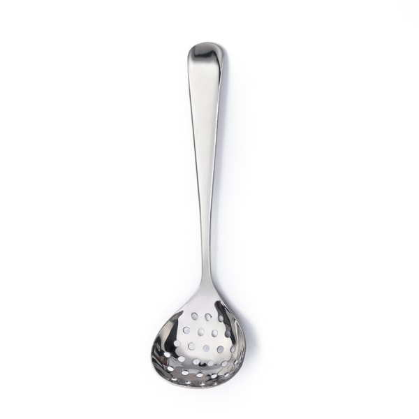 Slev/durkslag i rostfritt stål med slät yta polerad djup serveringsbestick Köksredskap Köksprylar Soup Spoon-black Silver