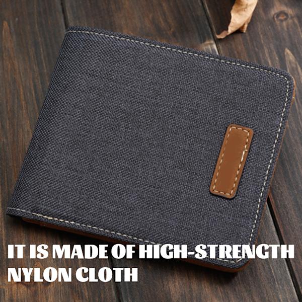 Kort canvas plånbok herr Japansk koreansk version Casual Retro Pengar Klämma Horisontell Slim Card Horder Ash Vertical Section