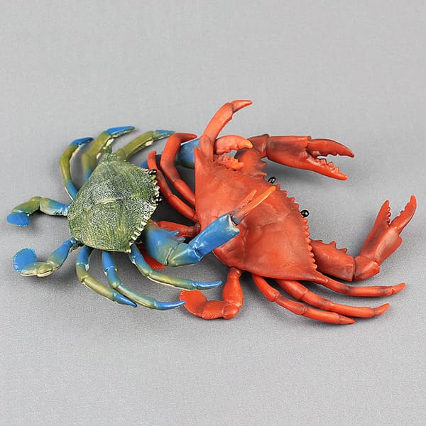 Barnleksak Realistisk Krabba PVC Solid Ocean Havsdjur Figur Modell Barn Present Green   Blue