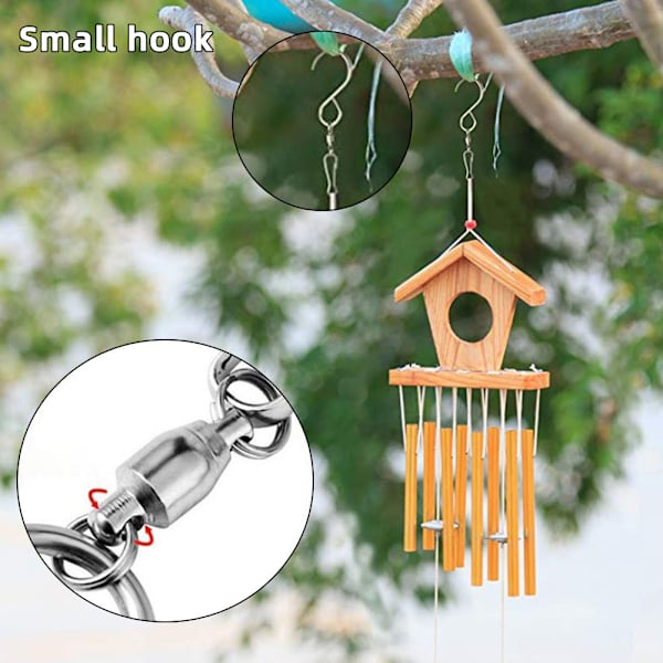 360 graders roterande vindspelskrok Rostfri Dteel Dubbla vindspinnare Krok Friroterande lager liten krok Small Hook