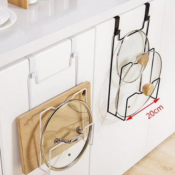 Grytlock Rack Dörr Baksida Skärbräda Dräneringsställ Multifunktionell skärbräda Skärbräda Förvaringshylla Grytlock White