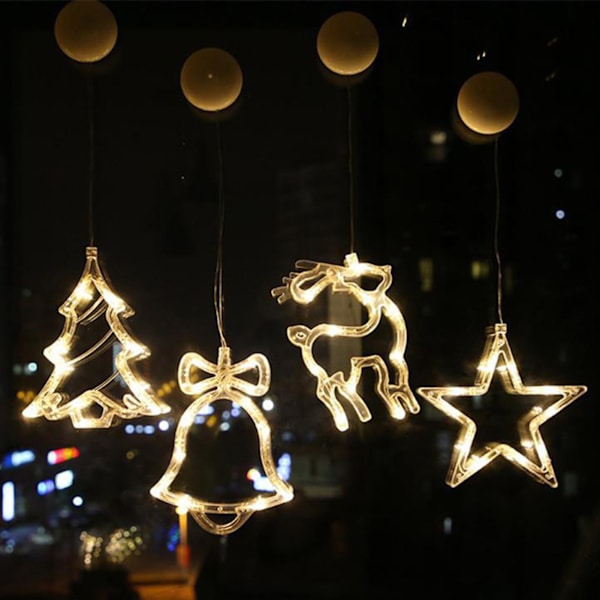 Christmas Cartoon Sugkopp String Lights Enkel Xmas Festival dekorativa ljus för semester fester 4pcs