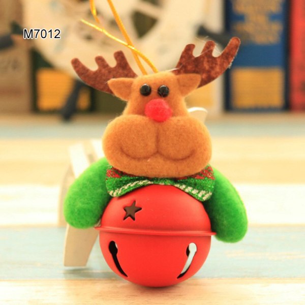 Julgransdekorationer Bell Pendant Old Man Snowman Deer Doll Holding Bell Juldekor Xmas Gift