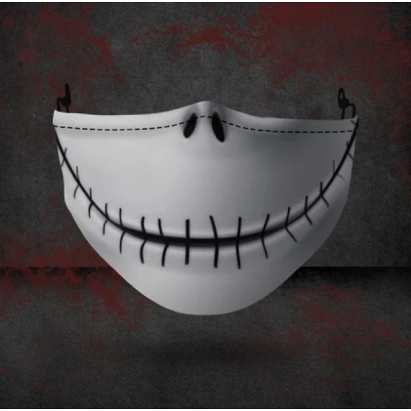 Halv ansiktsskrämmask för Halloween Cosplay rekvisita Skrämmande cover Halloween Festival Festtillbehör 5 Pack 17