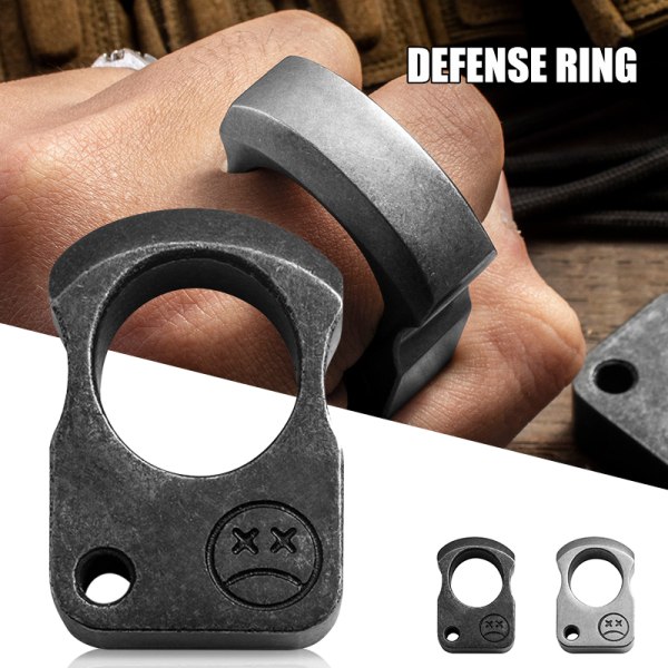 Utomhus Knuckle Survival Escape Tool Stålring Bärbar Breaker Gear Fickverktyg Nyckelring Ring Leksaker Camping Gears Dark Gray