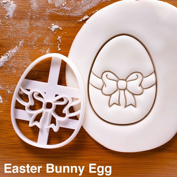 Cookie Cutter Stämpel påskägg/kaninprägling Impress pressande stencil bakverktyg för kex gör-det-själv hantverk Easter Eggs