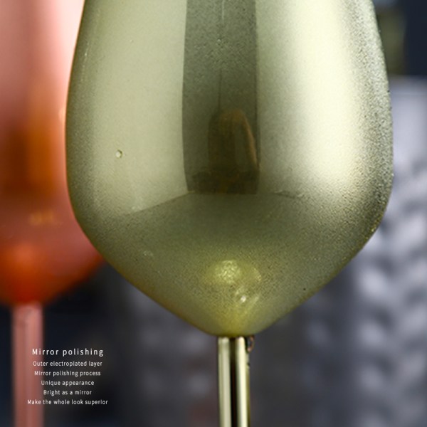 Rostfritt stål Champagnekopp Vinglas Cocktailglas Metall Vinglas Bar Restaurang Goblet Silver 500ml
