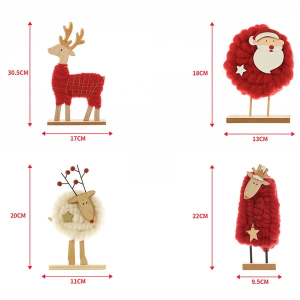 Söt fårfiltprydnad av jul Utsökt bärbart bordshantverk för sovrum Red Tree