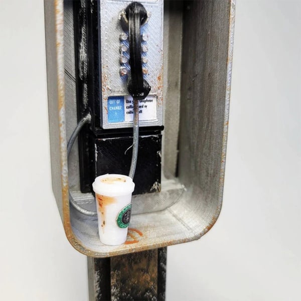 Miniatyr American Payphone Ornament Multi-Function Hantverk Ormaments för heminredning