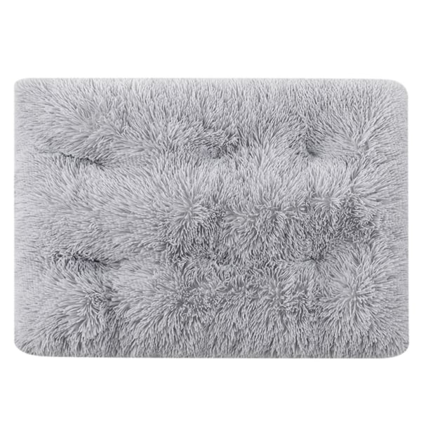 Plysch rektangelmatta för husdjur Bekväm andas mjuk matta för hundar, kattvalpar Light Gray M