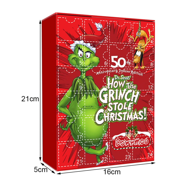 24st julgrön hårig docka adventskalender Fantastiska nedräkningsleksaker Presentask för barn Tonåringar Pojkar Flickor Calendar