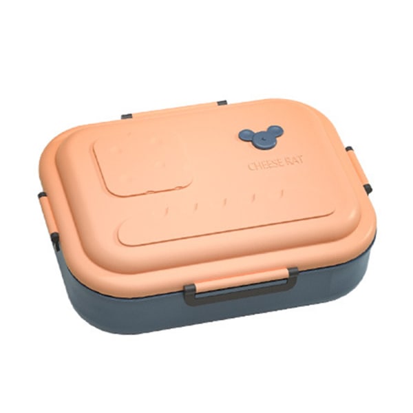 Dubbellagers Bento-låda med skiljevägg Bärbar matlåda i mikrovågsugn för studenter och kontorsanställda Pink Blue Stainless Steel Lunch Box